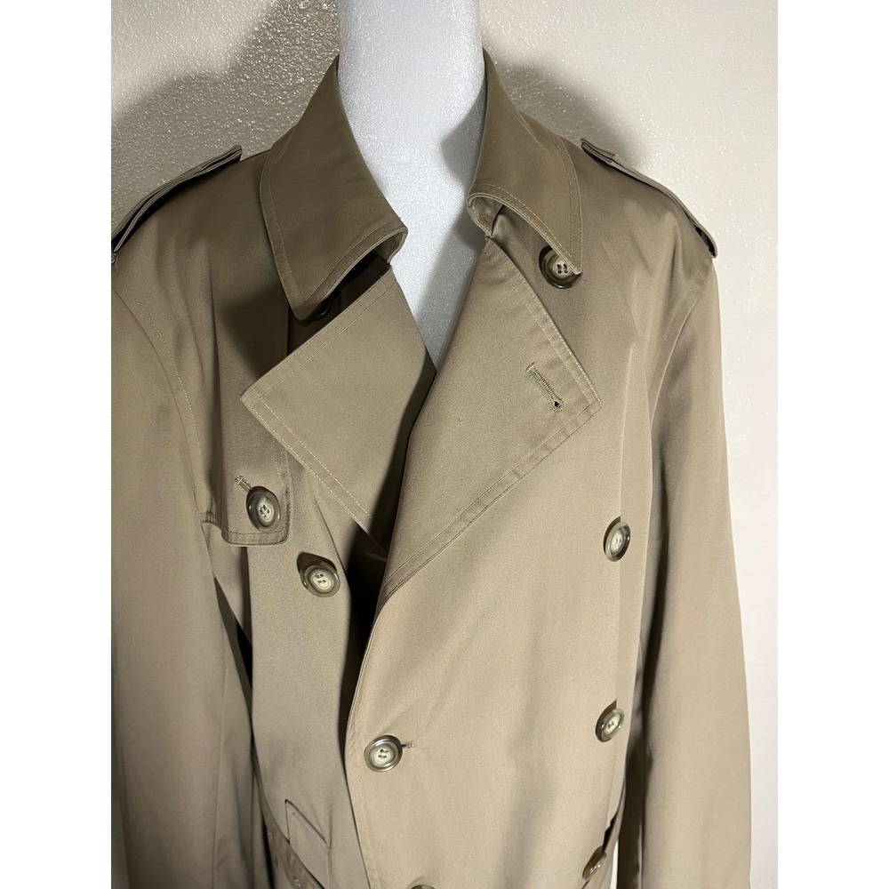 Misty Harbor Womens Tan Double Breasted Belted Trench Coat Khaki Size 38 Regular